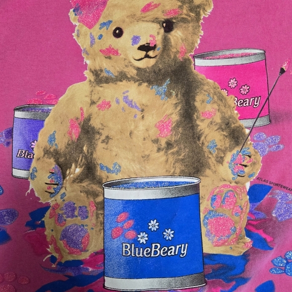 Vintage 1990s grandmacore cutesy teddy bear pink graphic t-shirt - Picture 3 of 7